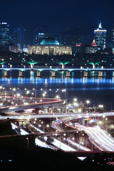 Bella vista notturna di Seoul — Foto Stock