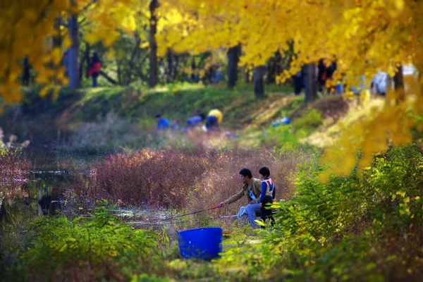 People at mungwang reservoir — Stock Photo, Image