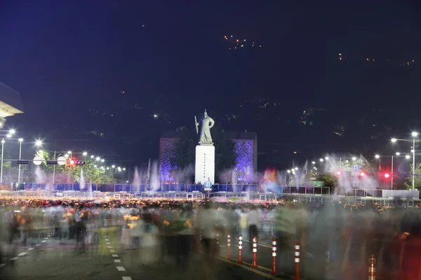 Raduno di folla in Corea del Sud manifestazione a Seoul Plaza — Foto Stock