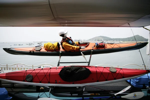 Seglar VM på jeongok seaport — Stockfoto