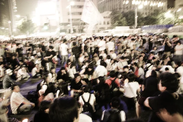 Manifestación de multitudes en Corea del Sur en Seúl Plaza —  Fotos de Stock