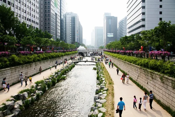 Cheonggyecheon Seul — Stok fotoğraf