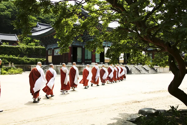 Μοναχοί songgwangsa ναούς — Φωτογραφία Αρχείου