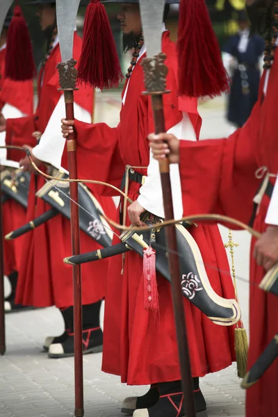 Traditional cultural event in South Korea, Gwanghwamun, gatekeeper changing — Stock Photo, Image