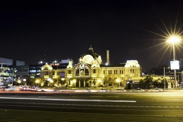 Prachtige nacht weergave van seoul station — Stockfoto