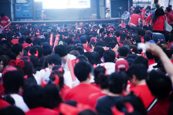 Světový pohár pouliční jásající dav v Jižní Koreji — Stock fotografie