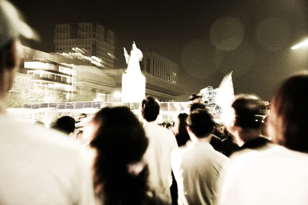 서울 광장에서 한국 데모에서 군중 집회 — 스톡 사진