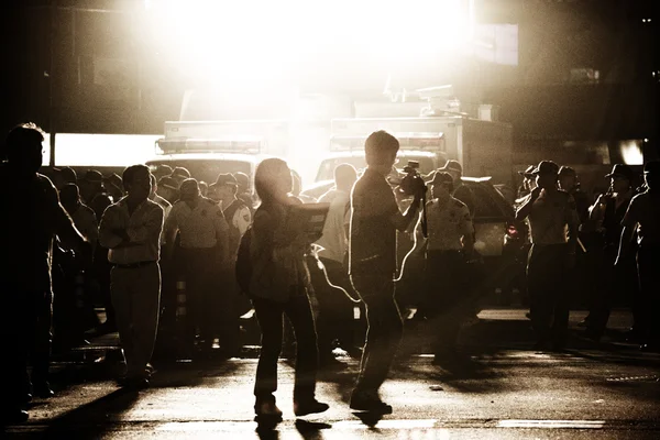 Crowds rally in South Korea demonstration in Seoul Plaza — Stock Photo, Image