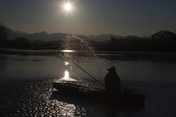 Pescador en Upo Swamp Changyeong — Foto de Stock