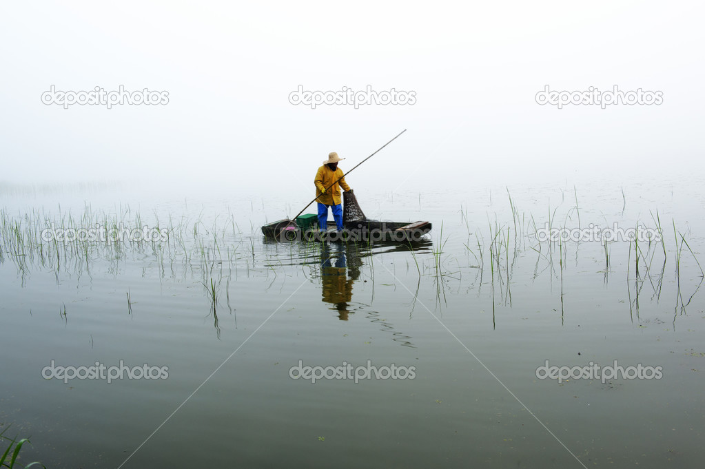 Fisherman on a  Swamp