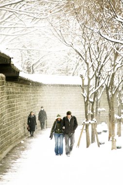 insanlar yürüyüş deoksugung Sarayı yakınında
