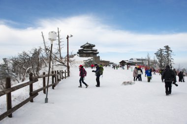 mt. deogyusan insanlara güzel kış manzara
