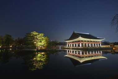gyeongbokgung Sarayı Güney Kore gece manzarası