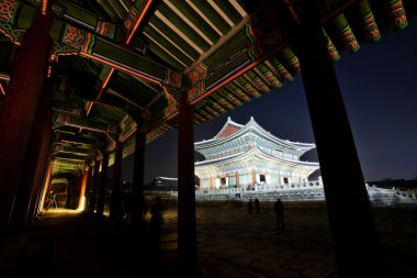gyeongbokgung Sarayı Güney Kore gece manzarası