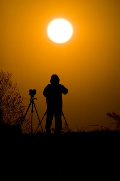 Personnes au coucher du soleil Incheon, janghwari — Photo