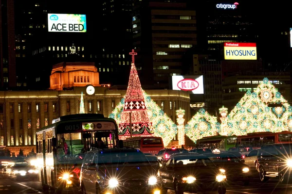 Beautiful night view of Seoul City Hall — Stock Photo, Image