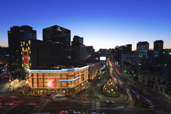 Vacker natt syn på seoul — Stockfoto