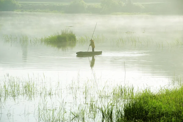 沼 upo の漁師 — ストック写真