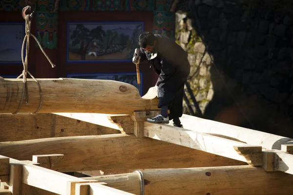 Traditionele huizen houten gebouw in Zuid-korea — Stockfoto