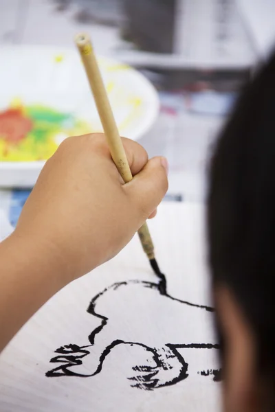 Children engaged in creative work at  Pottery Festival — Stock Photo, Image