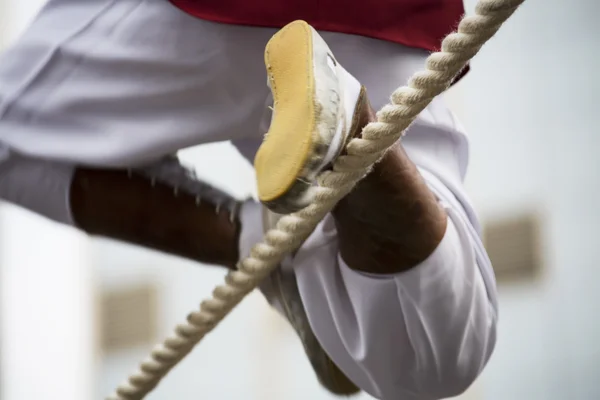 Traditional festivals in South Korea, Bupyeong Pungmullori Festival, tightrope — Stock Photo, Image