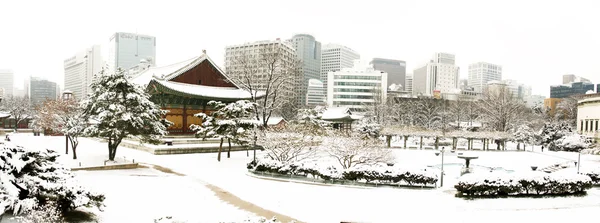 Kışın Gyeongbokgung Sarayı — Stok fotoğraf