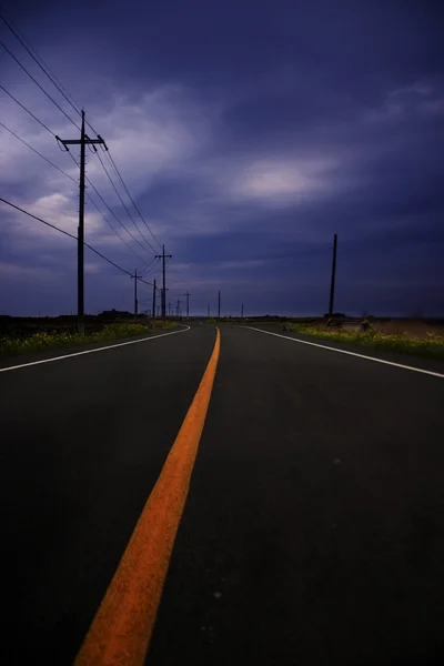 Jeju Adası'nda yol — Stok fotoğraf