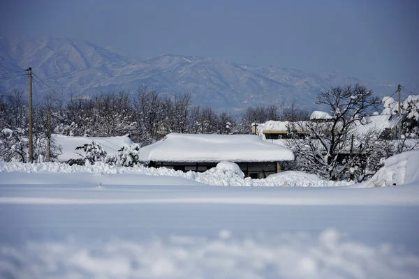 韓国の雪に覆われた田園風景 — ストック写真