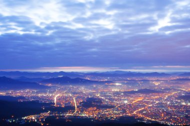 seoul bukhansan şehir gece görünümü