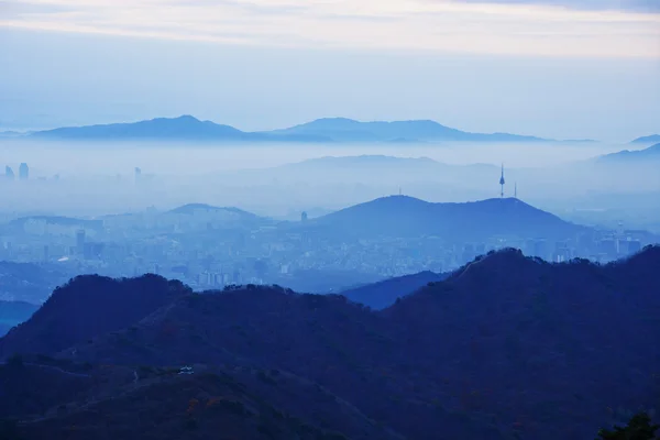 Vista del centro de Seúl Bukhansan — Foto de Stock