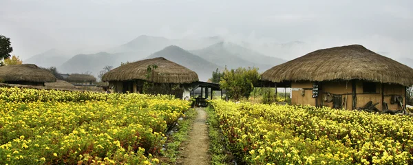 Casas tradicionais em Hahoe Village — Fotografia de Stock