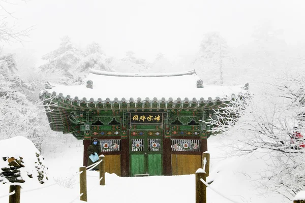 Pemandangan musim dingin dengan kuil — Stok Foto
