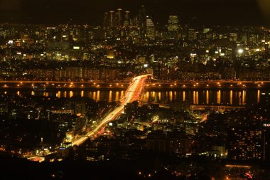 Seul güzel gece görünümü