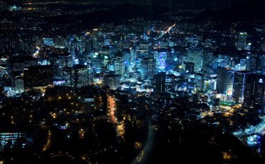 Seul güzel gece görünümü