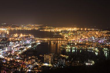 Güney Kore'de güzel gece görünümü