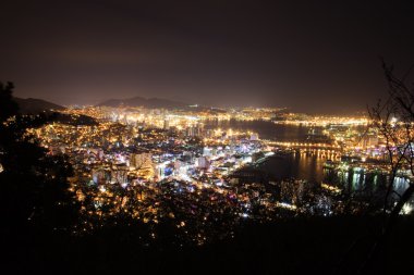 Güney Kore'de güzel gece görünümü