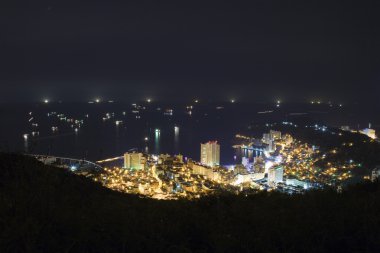 Güney Kore'de güzel gece görünümü