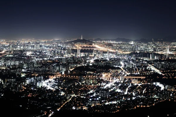 Prachtige nacht weergave van Seoel — Stockfoto