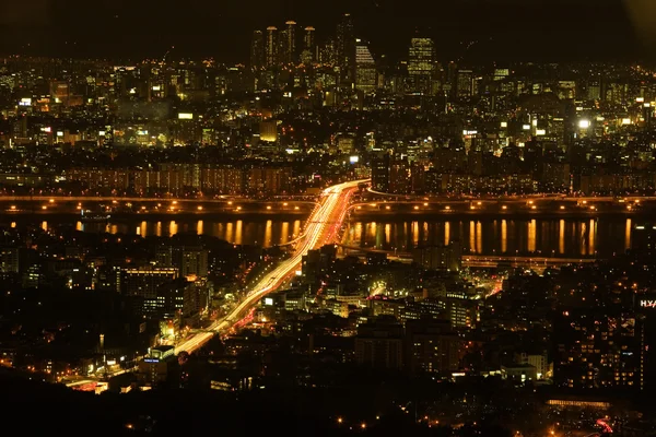 Hermosa vista nocturna de Seúl — Foto de Stock