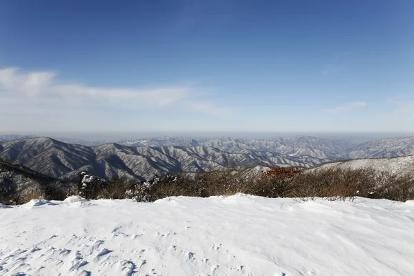Zimowe góry odaesan — Zdjęcie stockowe
