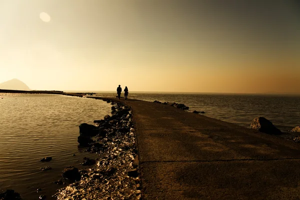 Gün batımında jeongok harbor — Stok fotoğraf