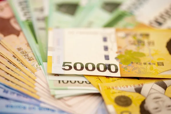 Zuid-Koreaanse won valuta — Stockfoto