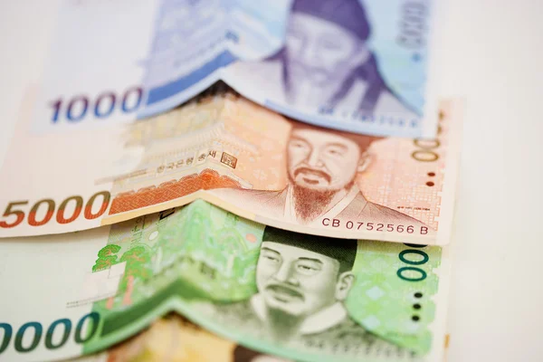 Korejský won měny — Stock fotografie