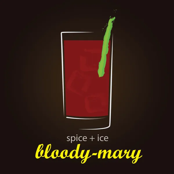 Bloody Mary a Classic Cocktail — Stock Vector