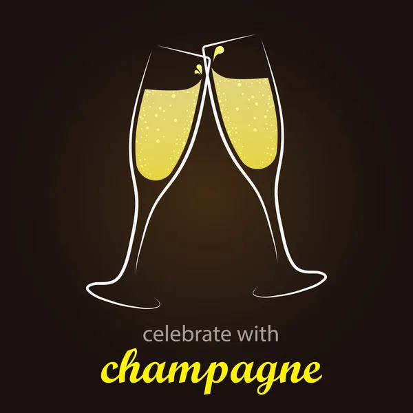 Champagne toast - moment van viering — Stockvector