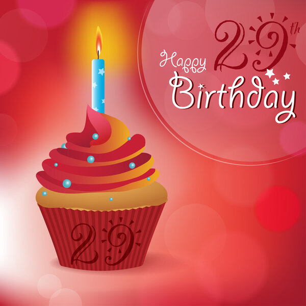 Happy 29th Birthday greeting, invitation, message