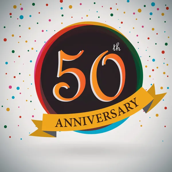 50th Anniversary poster, template design in retro style - Vector Background — Stock Vector