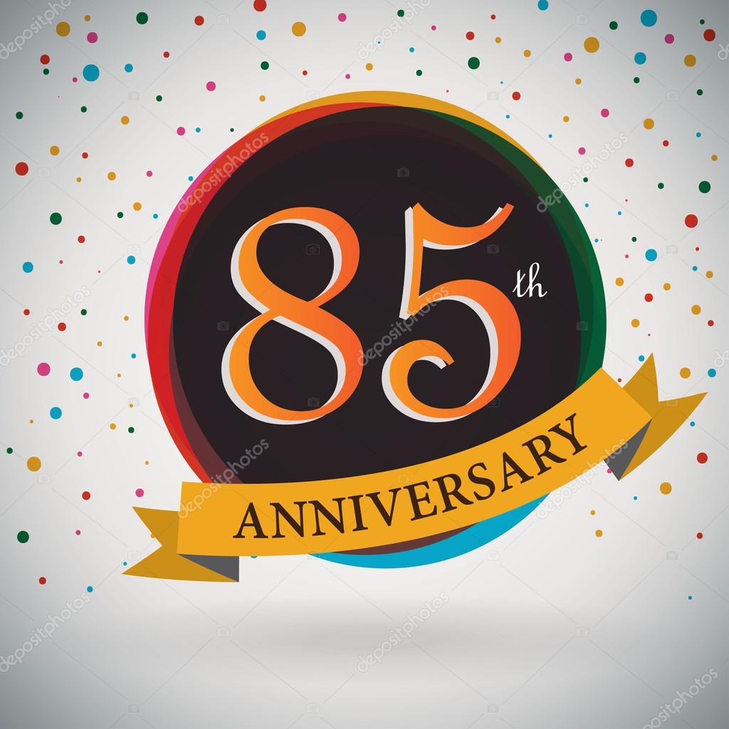 85th Anniversary poster, template design in retro style - Vector Background