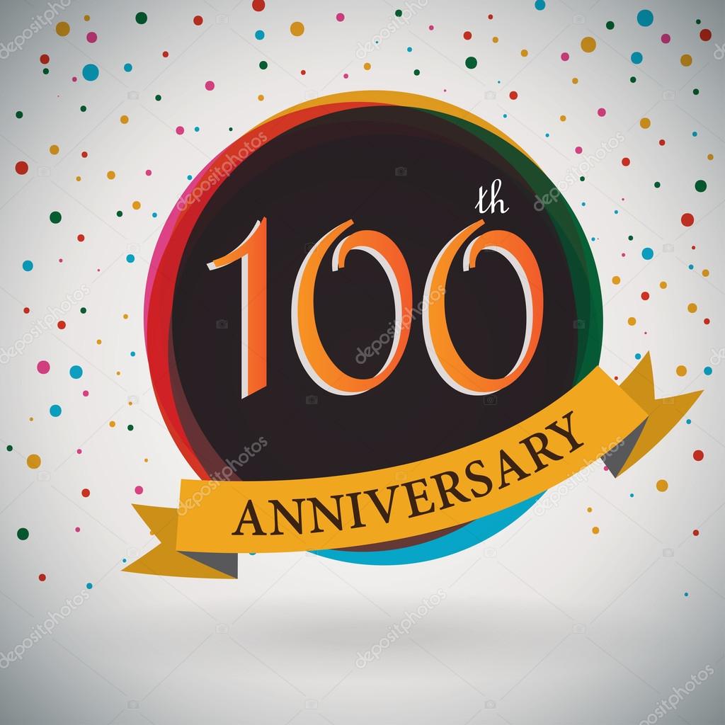 100th Anniversary poster, template design in retro style - Vector Background