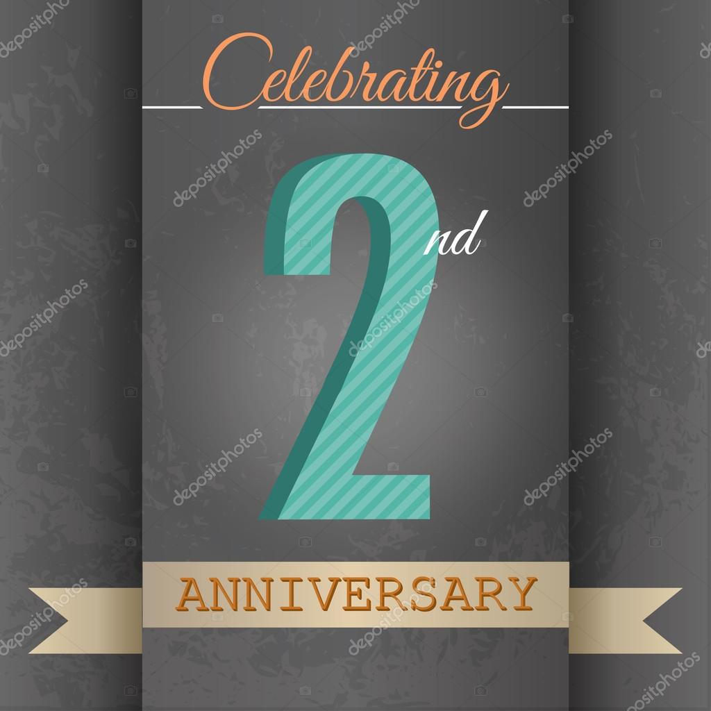 2nd Anniversary poster , template design in retro style - Vector Background  Stock Vector Image by ©harshmunjal #51508181